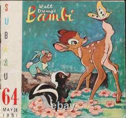 BAMBI Japanese movie press book 1951 WALT DISNEY RARE