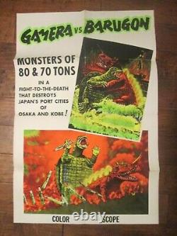 Gamera Vs Barugon Original 1967 Movie Poster Japanese Monster