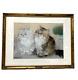 Japanese Painting Courtship Kazuko Machida Watercolor cat picture cute cat Japan