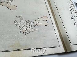 Japanese Woodblock Print Book Insect Picture Book Original Vintage